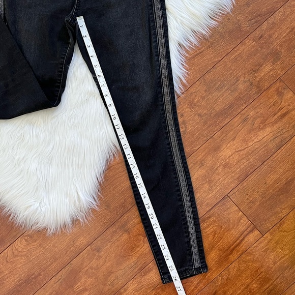 Mossimo Black High Rise Jegging Jeans with Beaded Tuxedo Stripe, Size 0/25 - Picture 4 of 10
